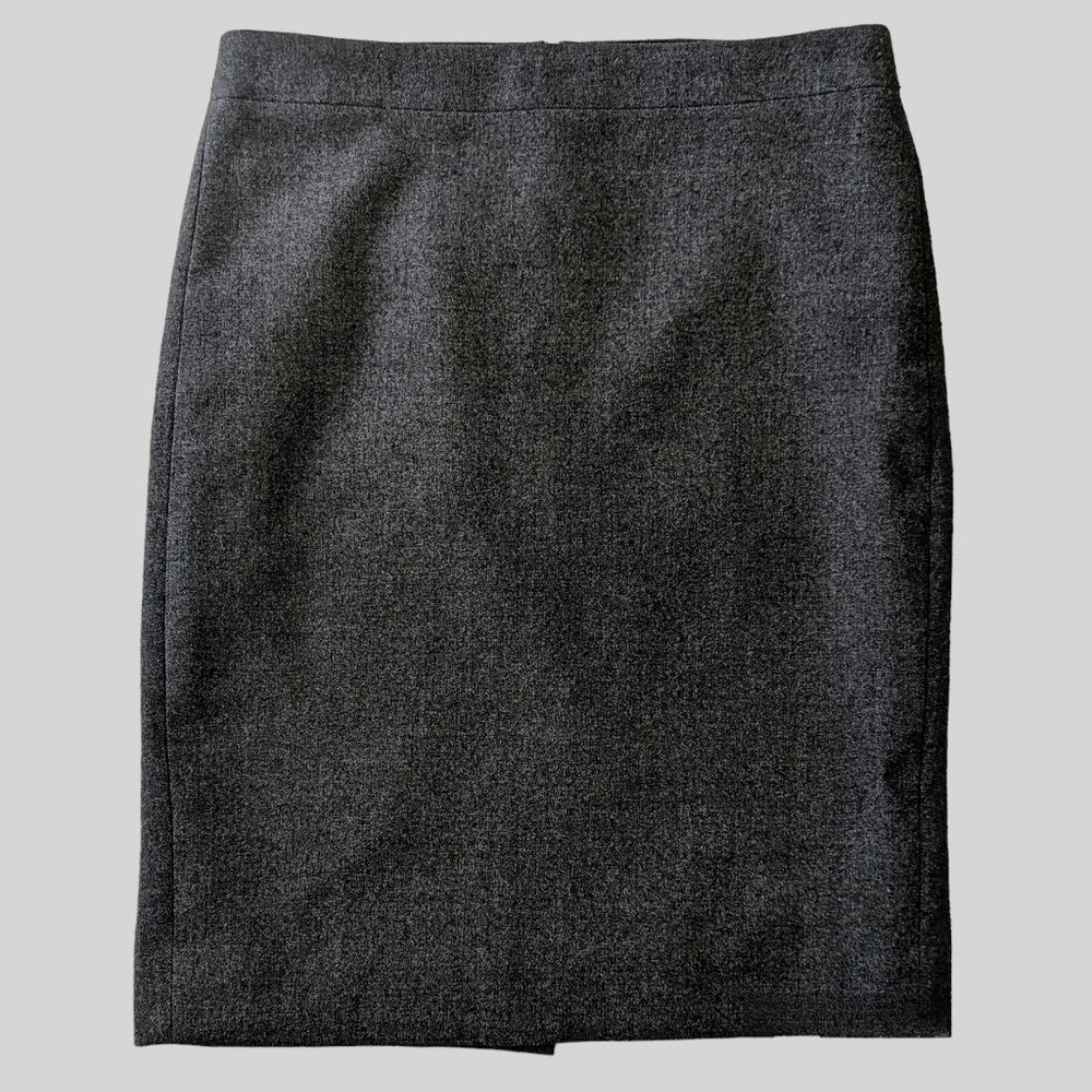 J CREW Italian Stretch Wool No. 2 Pencil Skirt Charcoal Gray Fully Lined Size 4